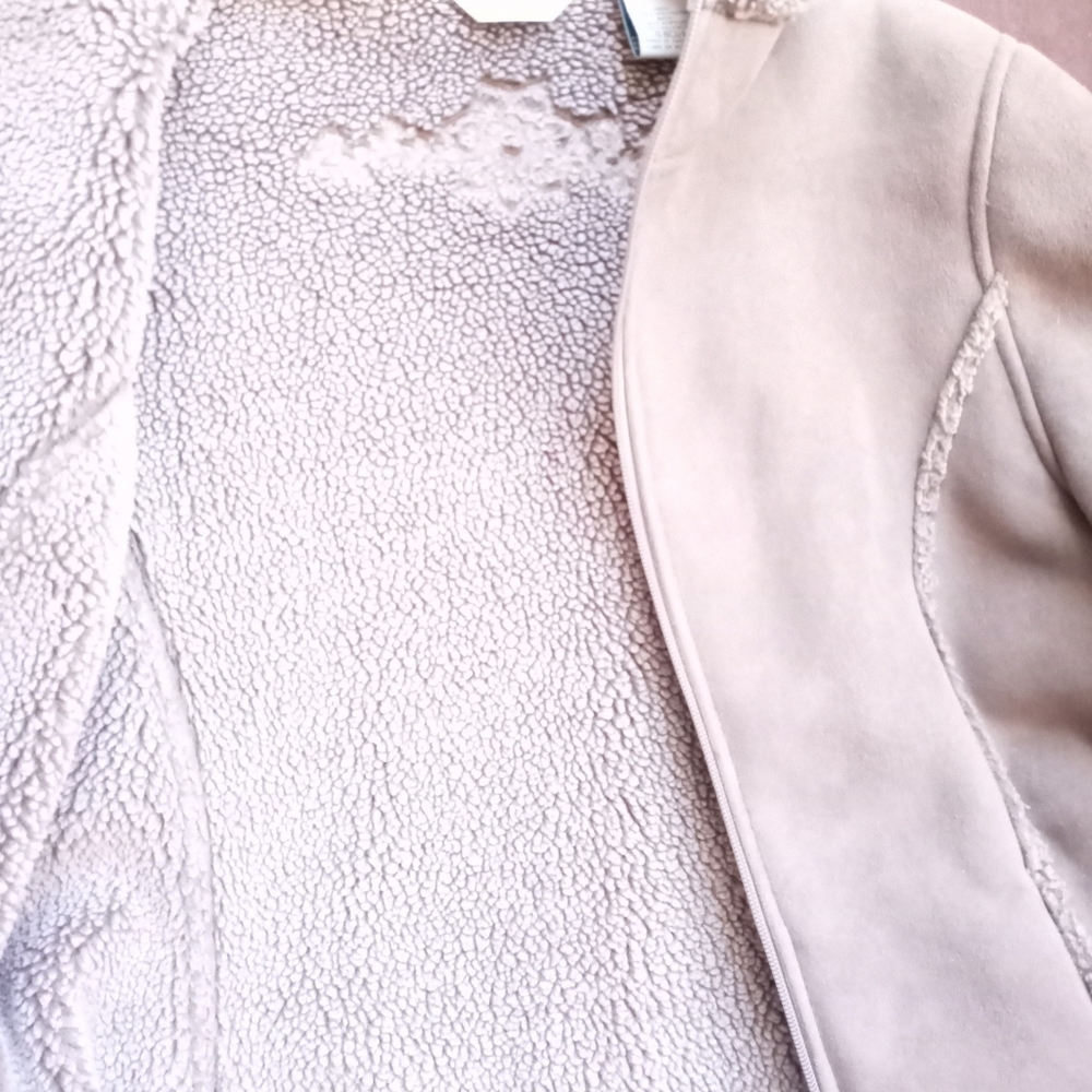 L.L.Bean suede sherpa embroidered jacket M - Picture 5 of 10